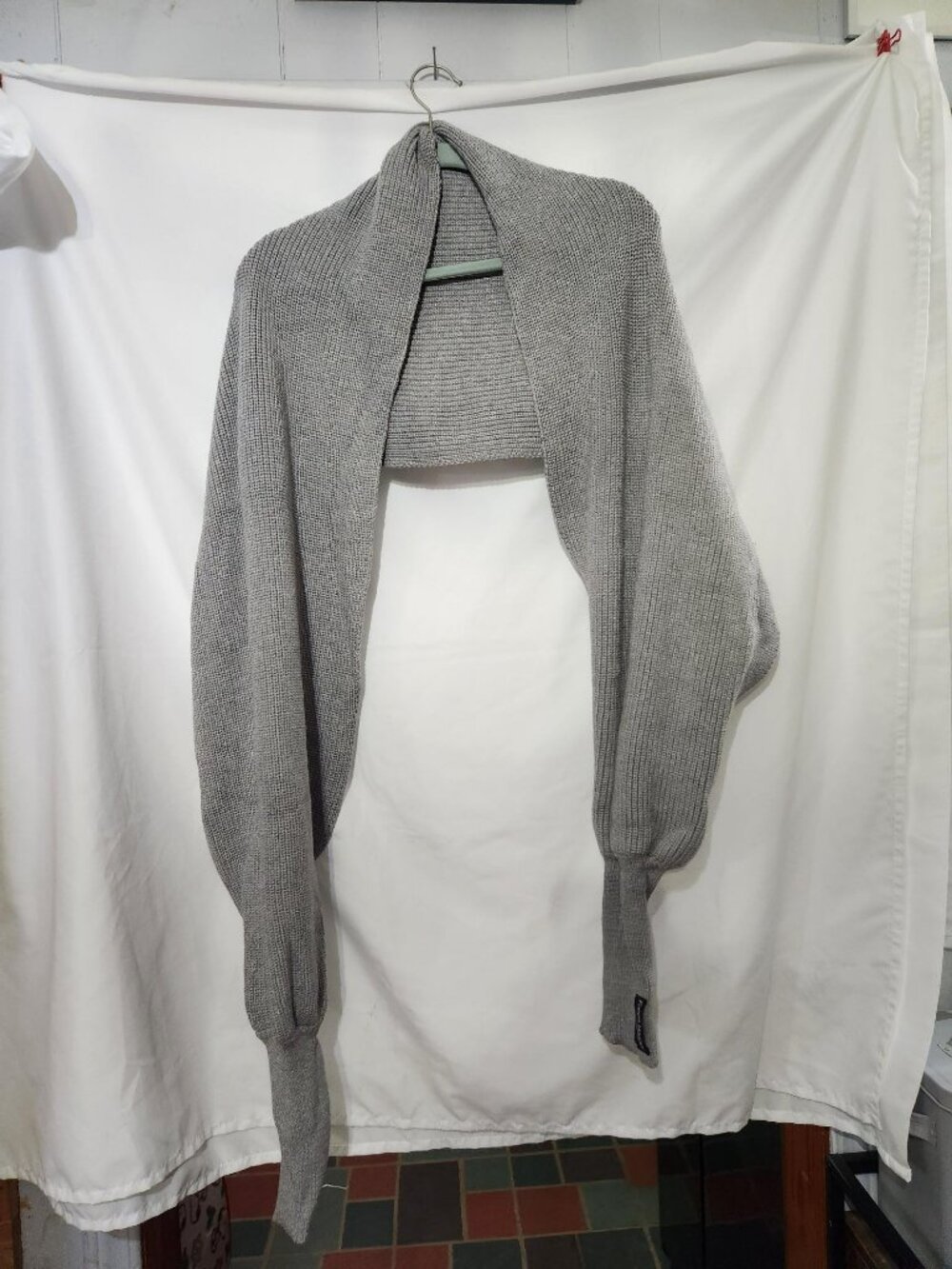 Freya Harper London Convertible Knit Wrap Scarf Gray Multi-Way